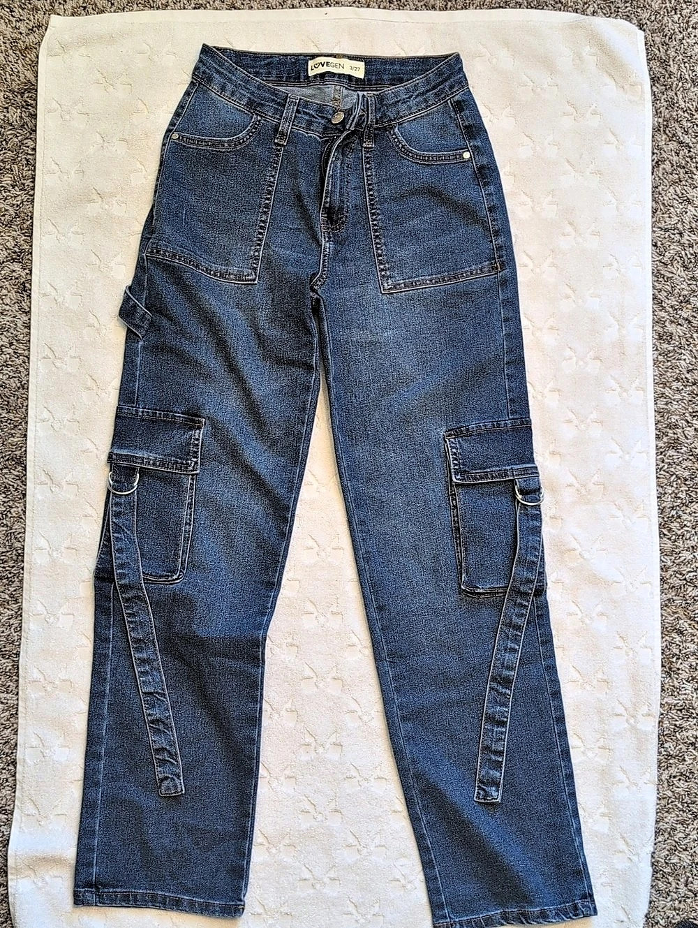 LoveGen Cargo Jeans in Blue Size 3/27 Like New